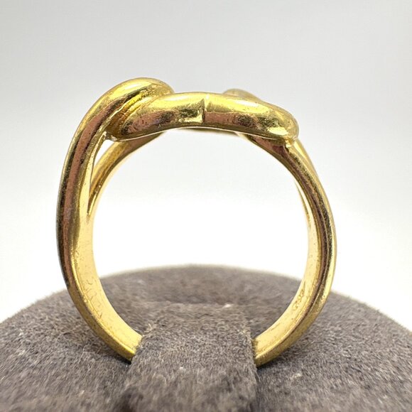 VTG Gold Plated Gold Tone Open Heart Scroll Ring Size 6.5 - Picture 4 of 11